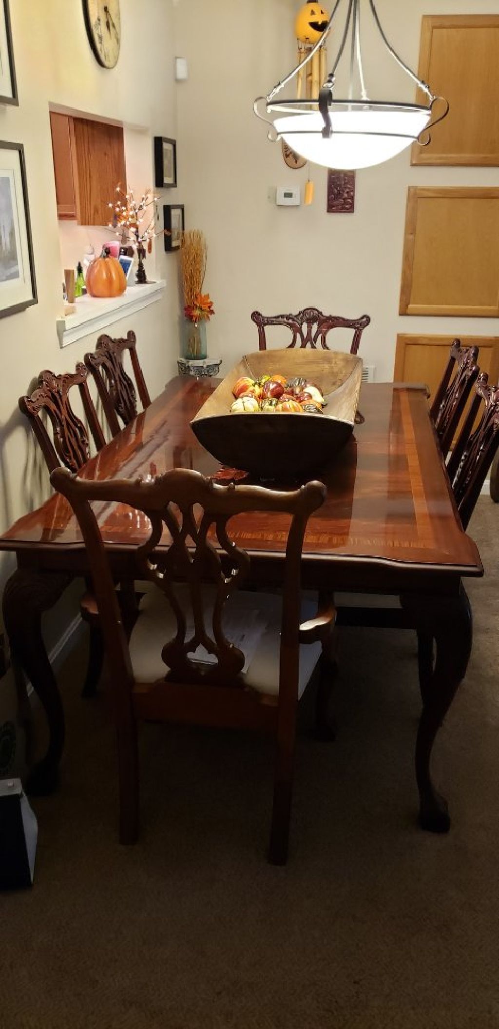 Thomasville Flame Mahogany Chippendale Dining Room Set