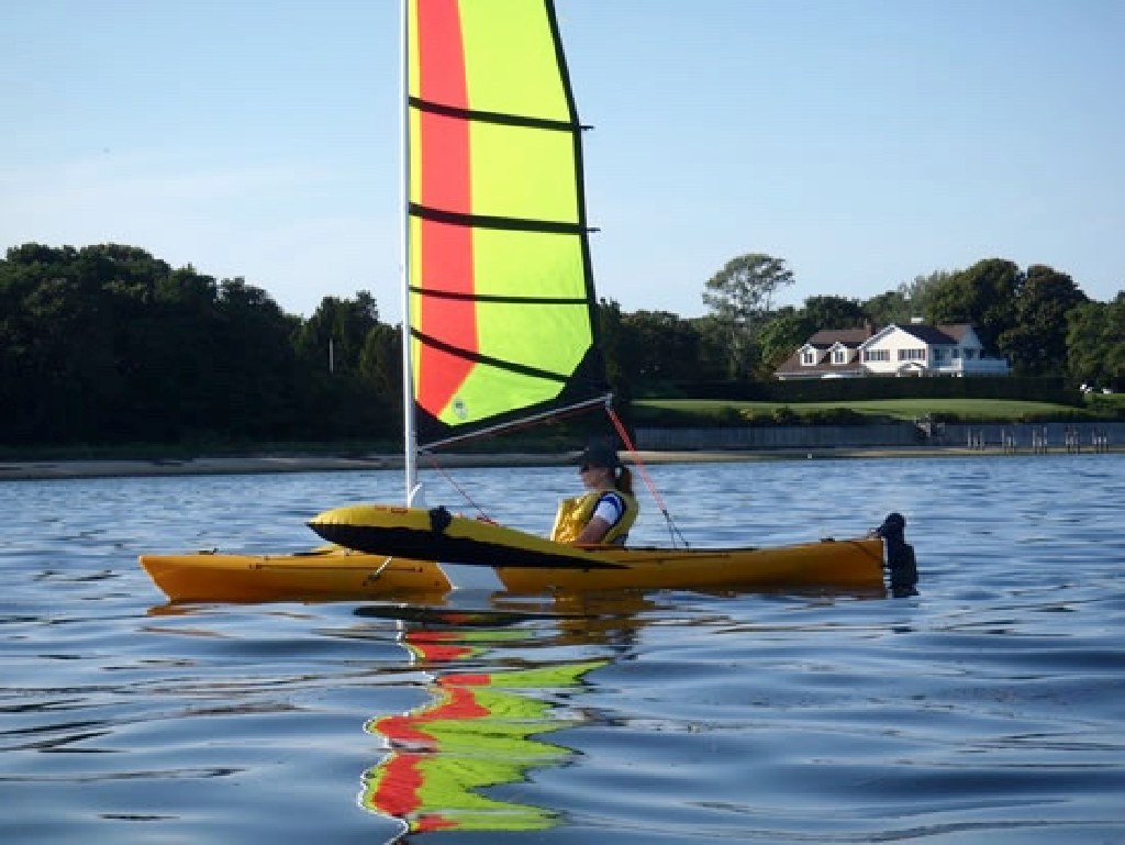 15' Ocean Kayak with upwind professional expedition sailing rig - Claz.org