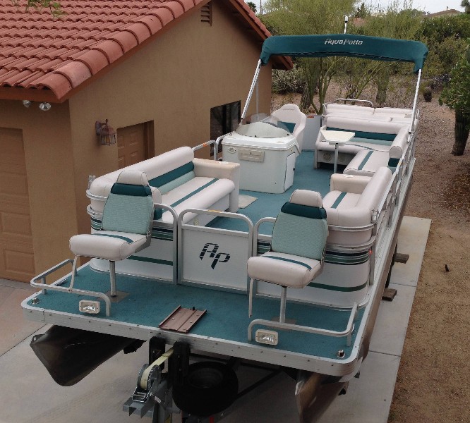 24 FT Godfrey Aqua Patio Pontoon Boat | Blue 1997 Pontoon ...