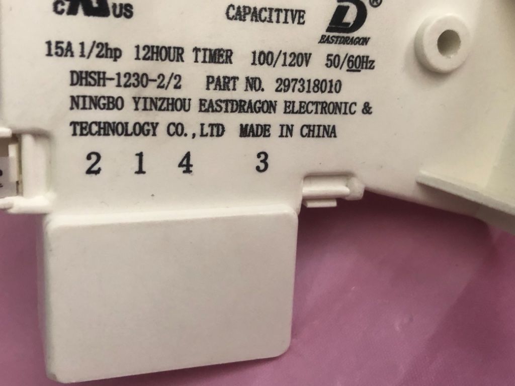 Frigidaire  Fridge Defrost Timer  Part #297318010