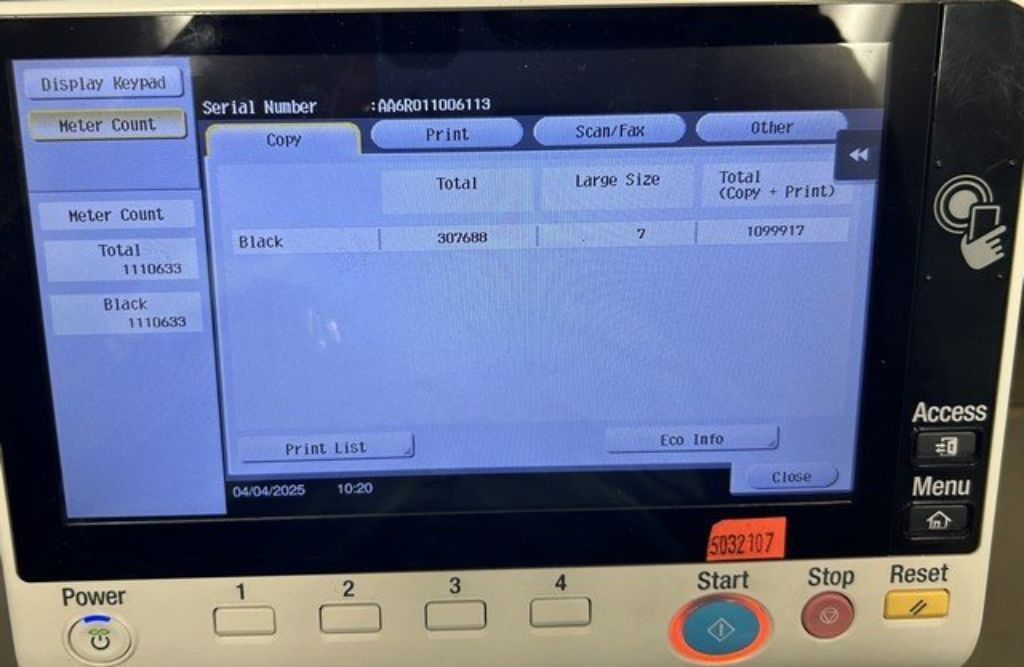 Konica Minolta Bizhub 658E Copy Machine RTR#5032107-01