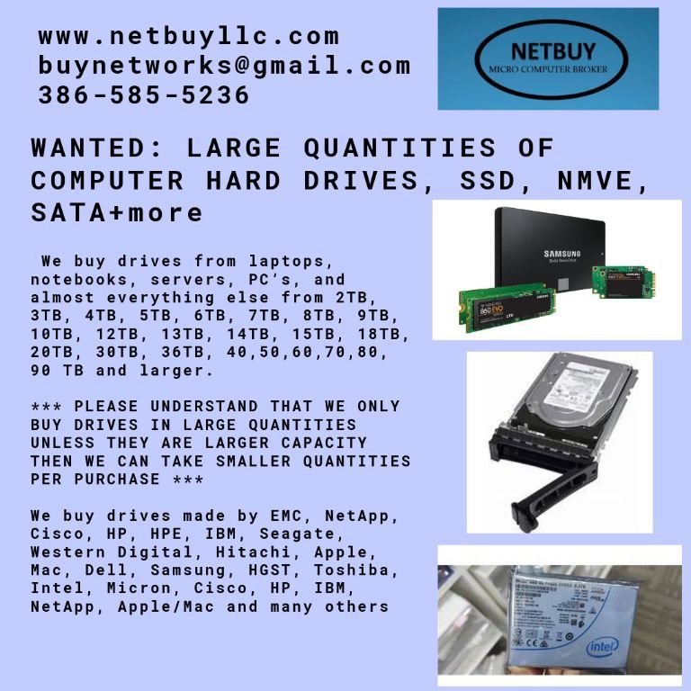 We Want to Buy Your Computer Equipment!