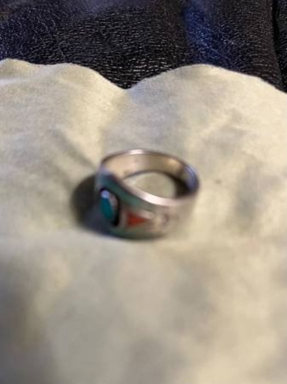 Ring, with inlaid stones, Purchased In New Mexico 1984