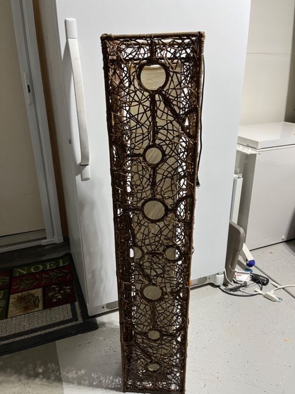 Italian Rattan and fabric floor lamp