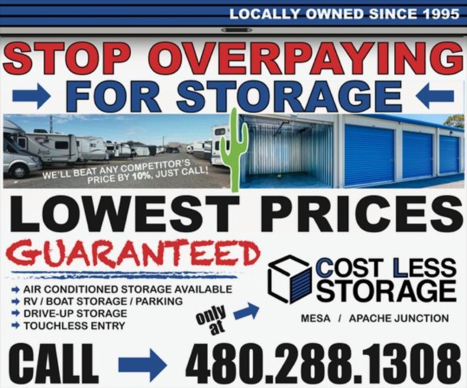 Cost Less Self Storage has the lowest rates around