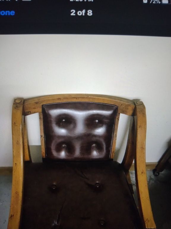 Wooden Card table and 4 rolling chairs