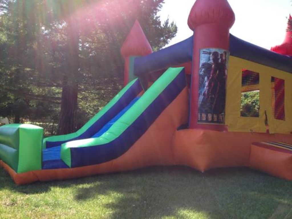 Jumpers combo jumpers w/high climb huge slide basketball hoop