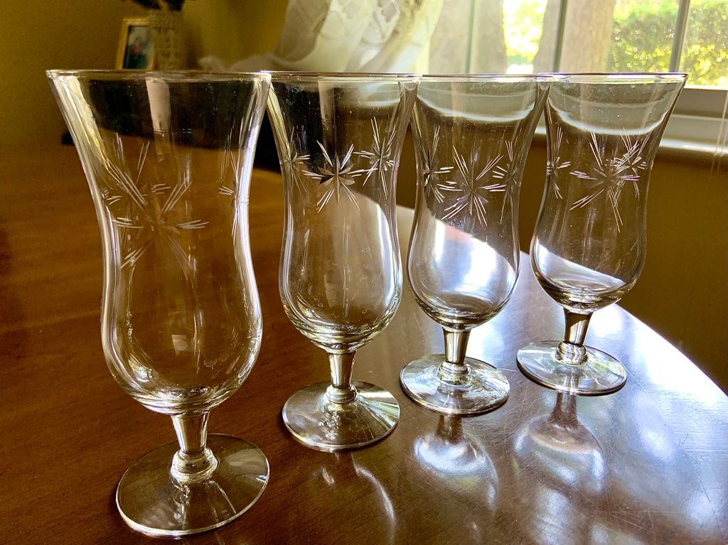 50% Off  Vntge 4 - Etched Atomic Starburst Parfait 6" Glasses