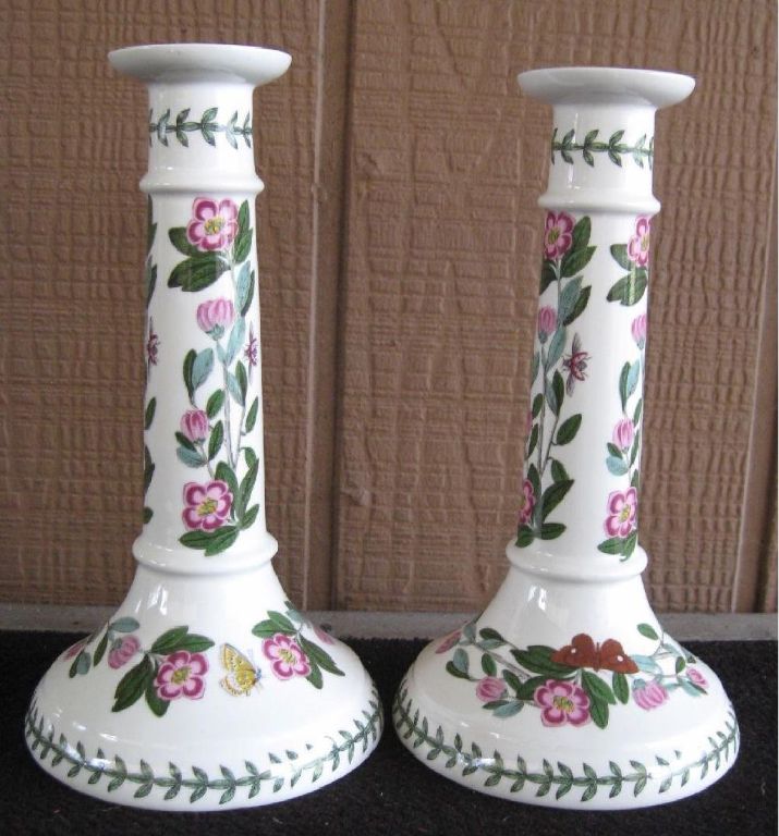 *~~ Portmeirion ~ Botanic Garden ~ Pair of Nine Inch Candlesticks ~~*