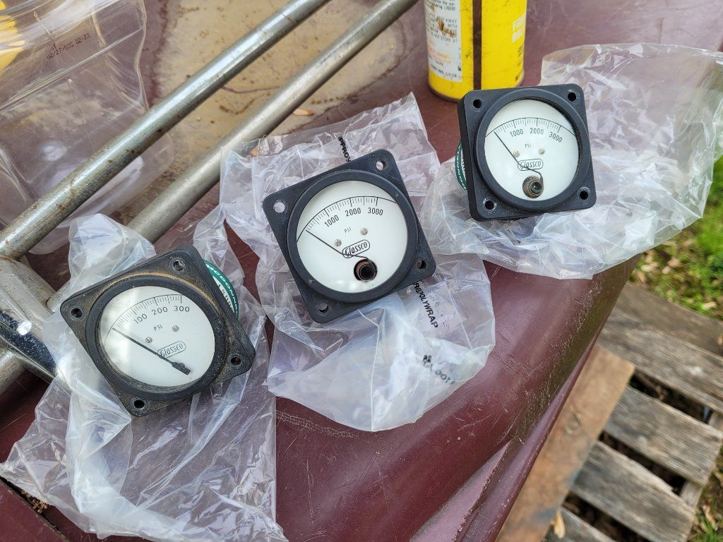 3 Aircraft AIRPLANE Pressure GLASSCO 3 GAUGES PSI AVIATION MCDONNELL