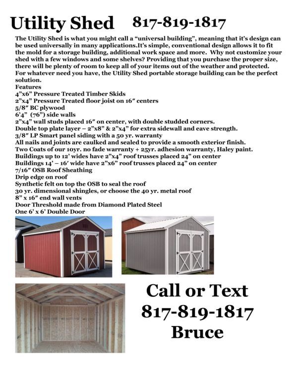 8x12 utility shed storage building