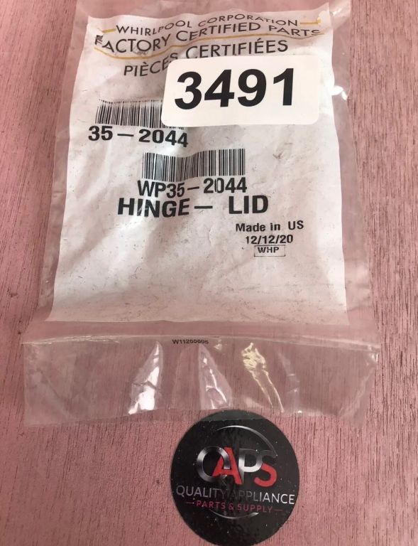 Whirlpool Washer OEM Lid Hinge Part# WP35-2044,35-2044