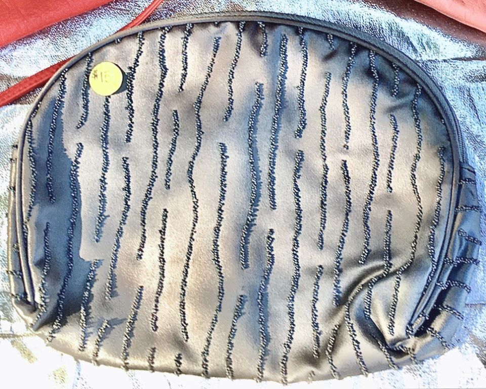 2 Nice Leather Purses & 1 Dressy Satin Beaded handbag - $15