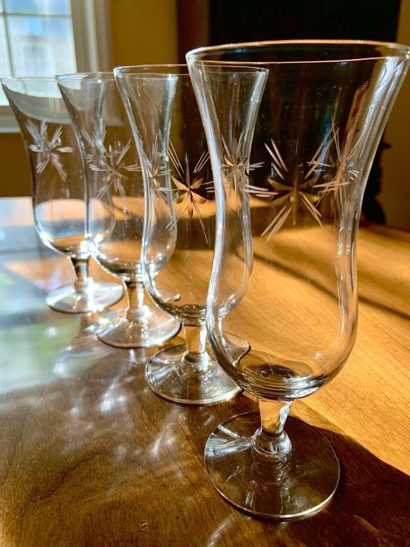 50% Off  Vntge 4 - Etched Atomic Starburst Parfait 6" Glasses