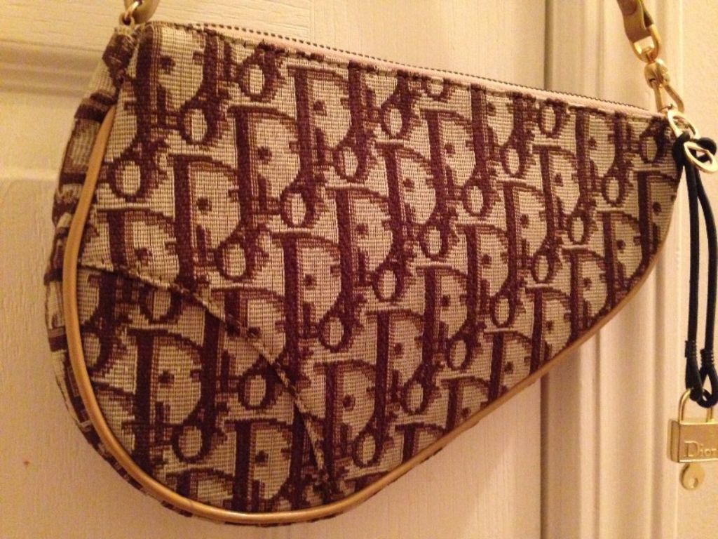 Christian Dior Brown Logo Saddle Bag Purse
