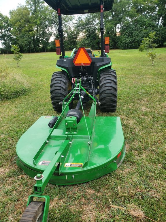 John Deere tractor and mower