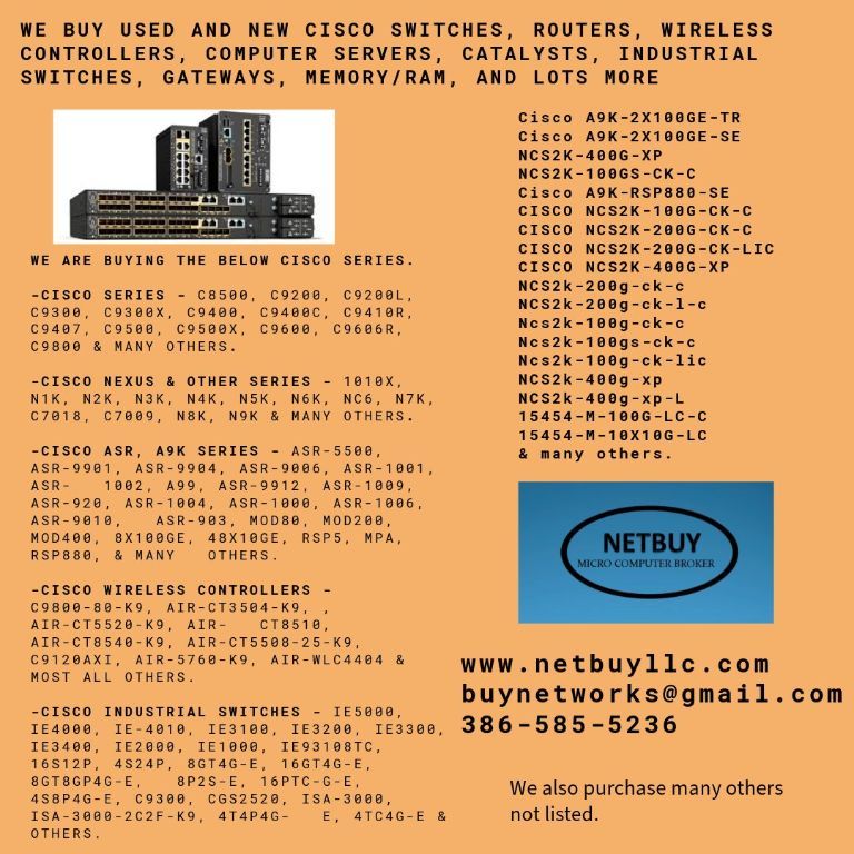 WE BUY USED & NEW COMPUTER SERVERS, NETWORKING, MEMORY-RAM, CPUs-PROCESSORS, DRIVES & STORAGE ARRAYS