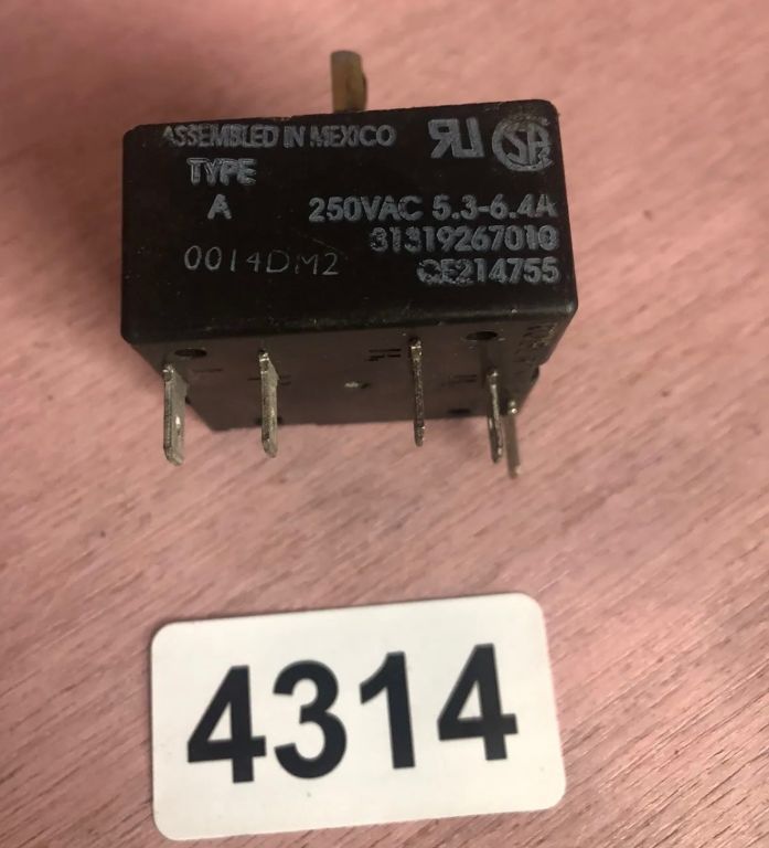 Amana Whirlpool Range Oven Burner Switch Part# 31319267010