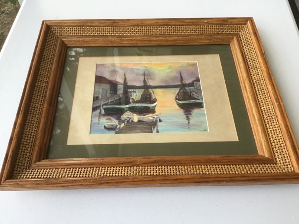 Print water scenic in frame