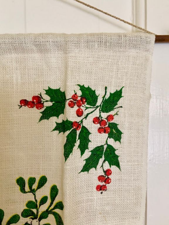 Two Linen Tea Towel Banners (1960's) - $15 for BOTH