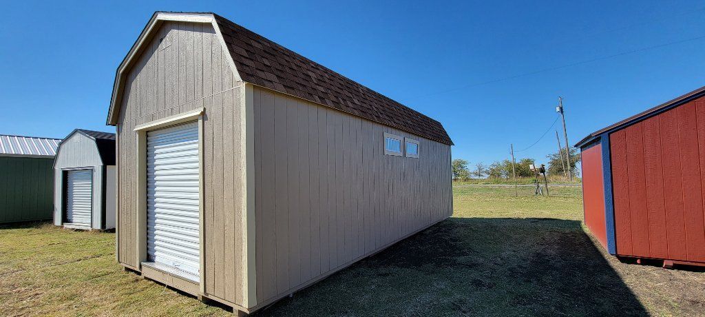 12x20 Elite Lofted Barn with rollup door 8ft walls