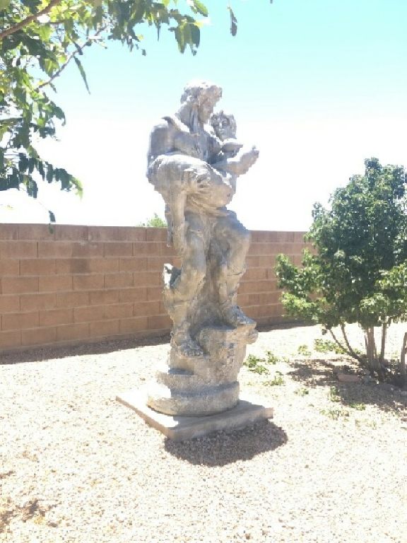 12 ft Greek Statue, 8 ft Mermaid and 10 ft Fountain all stone