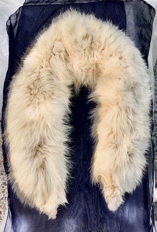 JUST lowered! ~ 2 Lovely, Genuine Fox Furs: 1 Black Boa with Tails & 1 Beige Collar