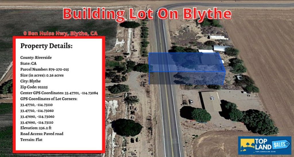 0.26-acre residential lot near the farmland flats in Blythe, CA!