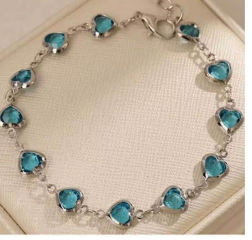 New!  Glass Heart Bracelets!  Other Colors!  Layaway!