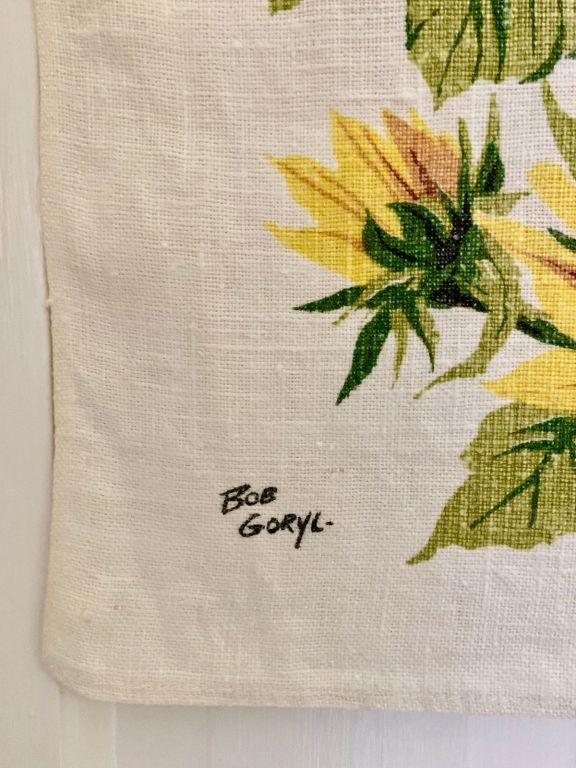 Two Linen Tea Towel Banners (1960's) - $15 for BOTH