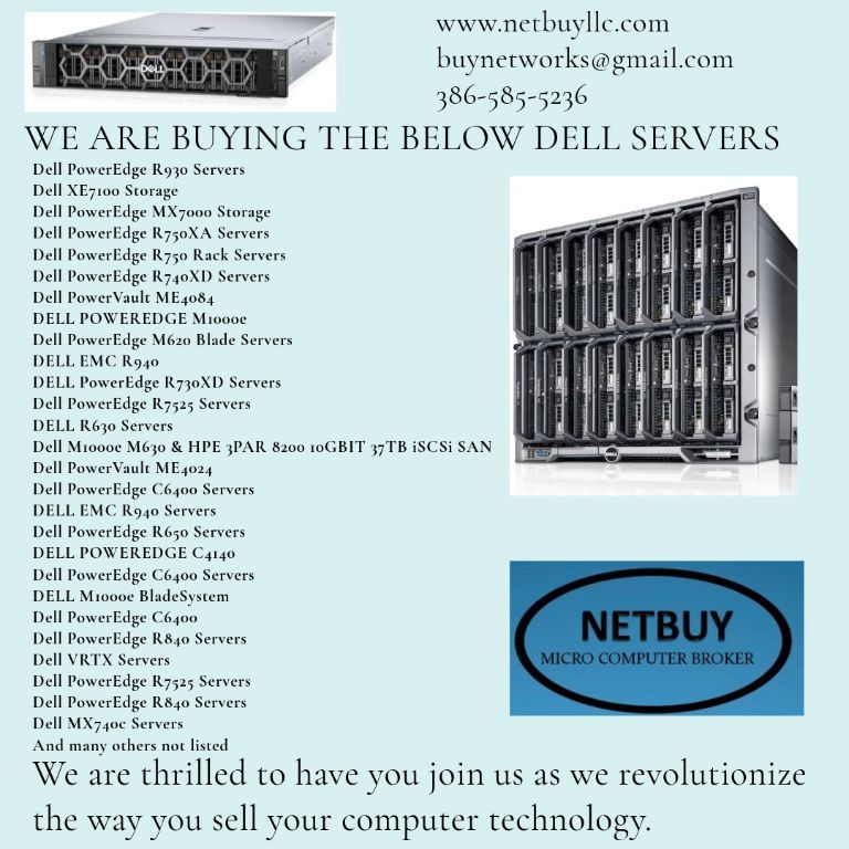 WE BUY USED & NEW COMPUTER SERVERS, NETWORKING, MEMORY-RAM, CPUs-PROCESSORS, DRIVES & STORAGE ARRAYS