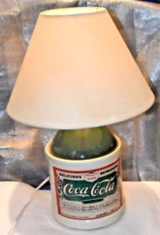 Vintage coca cola ceramic table top jug style plug in lamp flawless