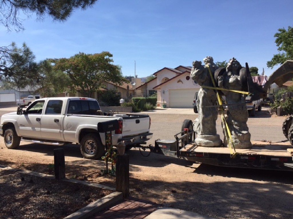 12 ft Greek Statue, 8 ft Mermaid and 10 ft Fountain all stone
