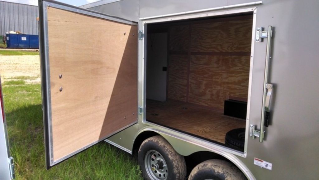 8.5 x 24 Gray Enclosed Cargo Trailer with Escape Door