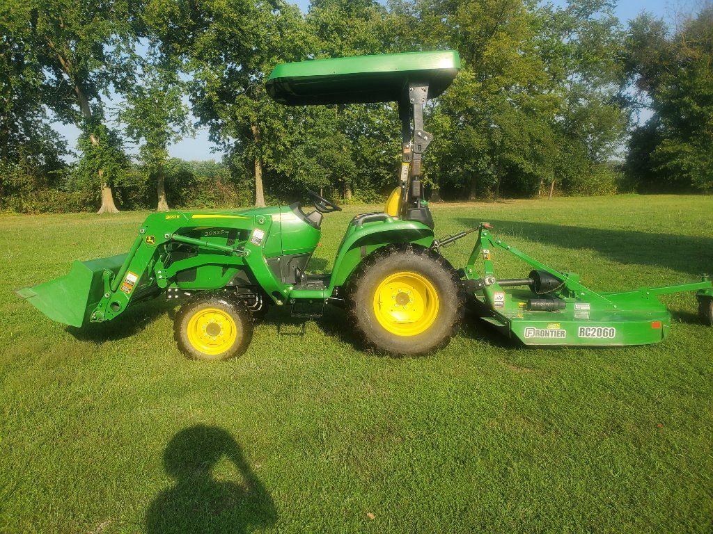 John Deere tractor and mower