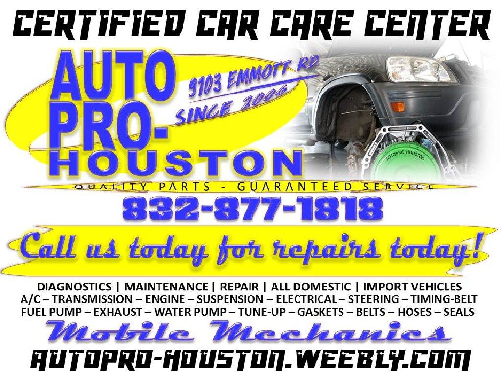 Certified MOBILE Mechanics Serving Houston Harris County TX Since 2006