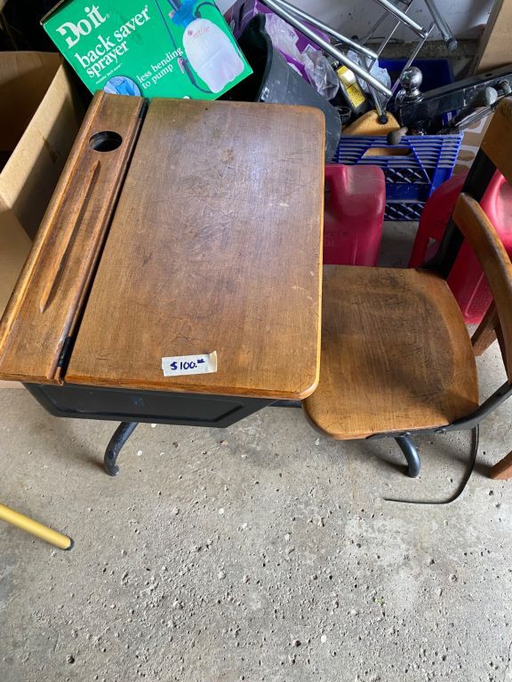 Vintage school desks