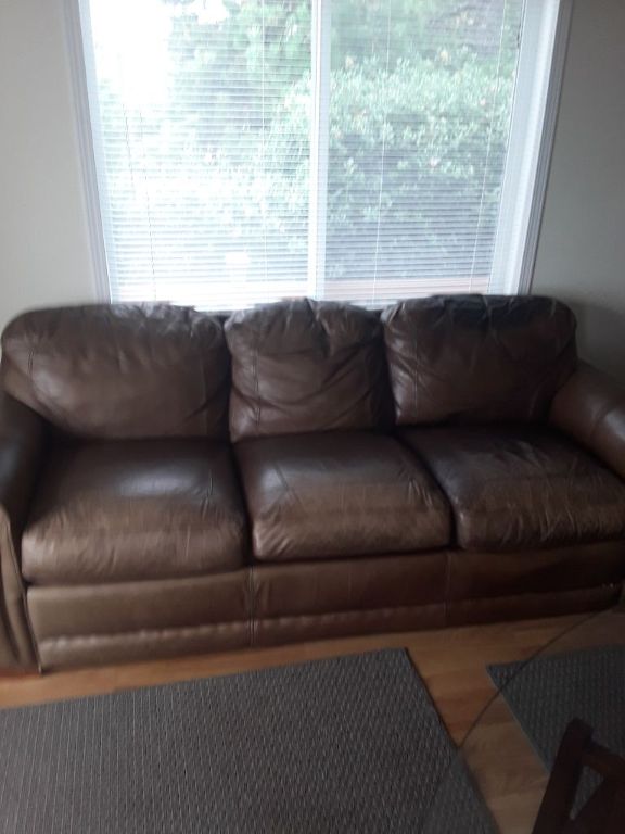 Leathet couch and love seat