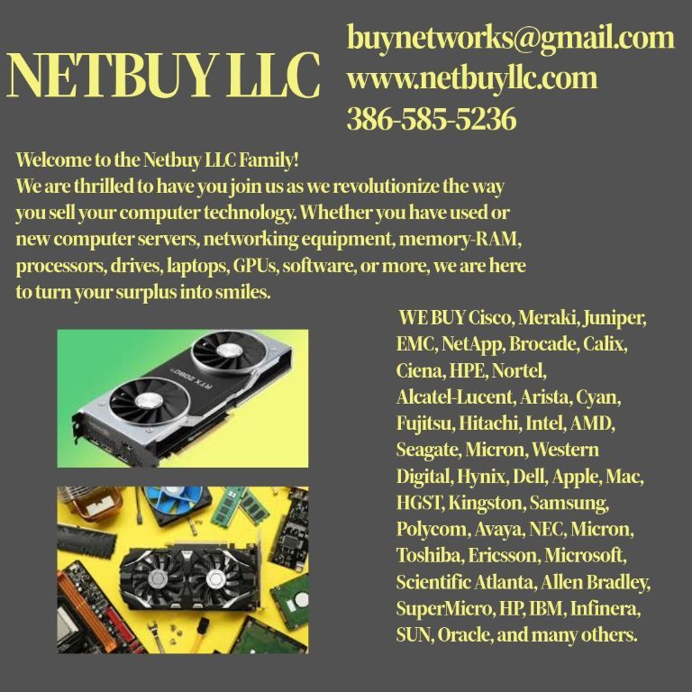 We are Buying New and Used Computer Networking, Datacom, Datacenter, Telecom, Cisco, Nvidia, and mor