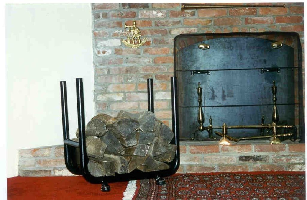 Fire place wood rack on wheels