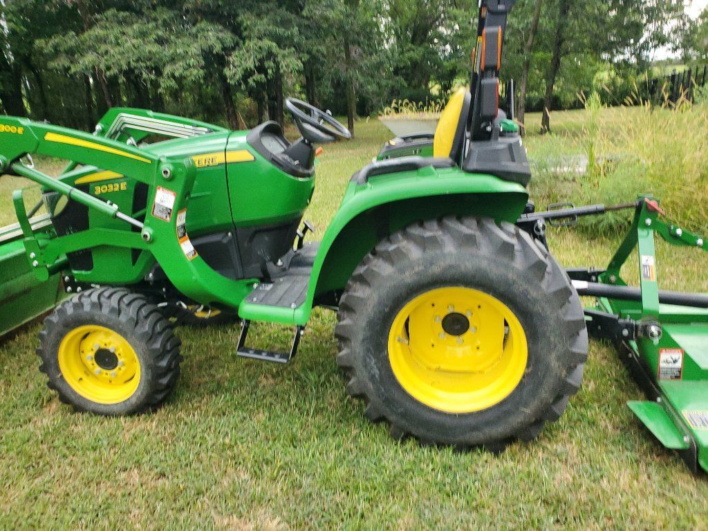 John Deere tractor and mower