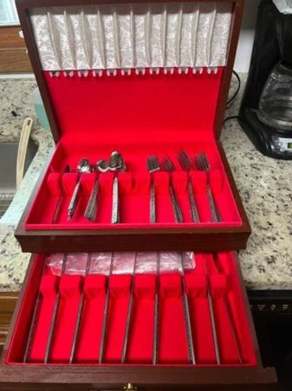 National Costellano Stainless Nasco Embossed Floral Flatware