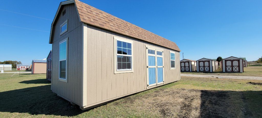 12x20 Elite Lofted Barn with rollup door 8ft walls