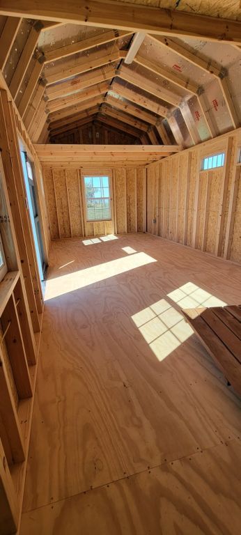 12x20 Elite Lofted Barn with rollup door 8ft walls