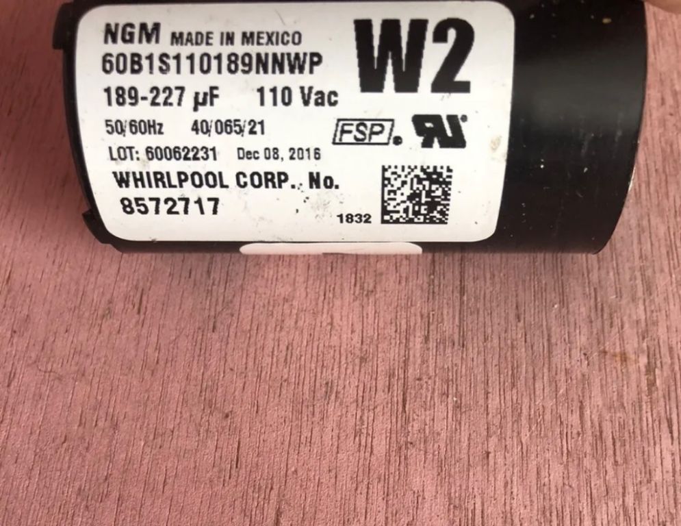 Whirlpool Estate Maytag Kenmore Washer Capacitor Part#  Wp8572717 661606 357021