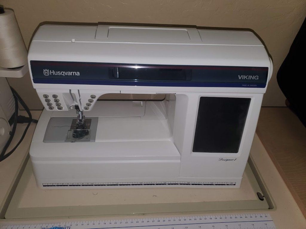 Viking Designer 1 Package Sewing and Embroidery 1000L Embroidery Attachment Koala Cabinet And More