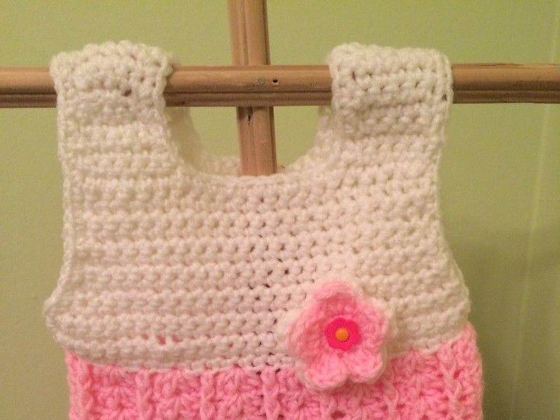 Newborn Baby Dress 0 3 Months Pink Crochet Handmade Babies Jumper