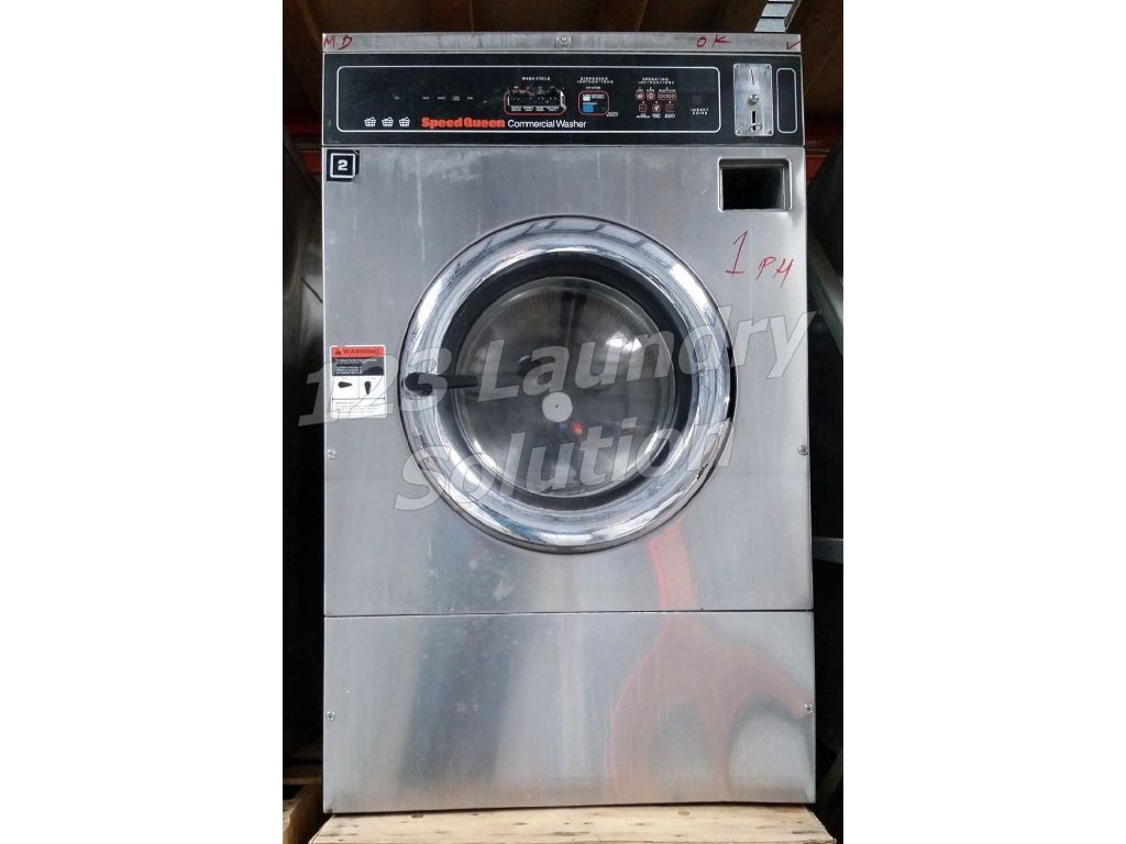 Coin Operated Speed Queen Front Load Washer Triple Load 1PH 220V EX325 Stainless Steel Used