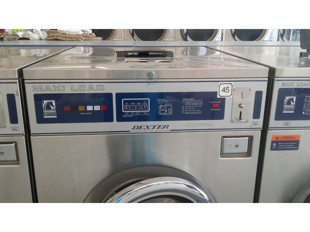 Coin Operated Dexter T600 FrontLoad Washer 220-240v 3PH Stainless Steel WCN40ABSS Used