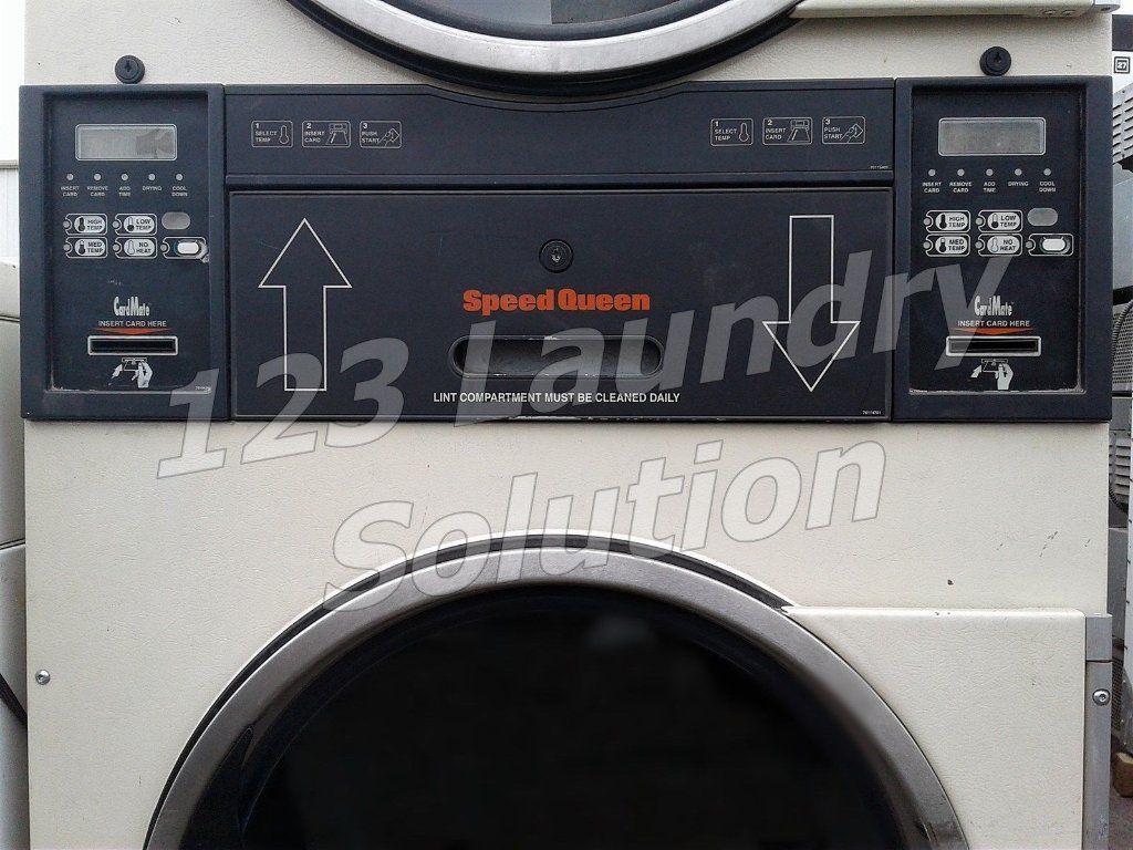 Coin Operated Speed Queen Commercial Stack Dryer Card Reader 30LB ST0300DRGZ​RL001 Almond Used